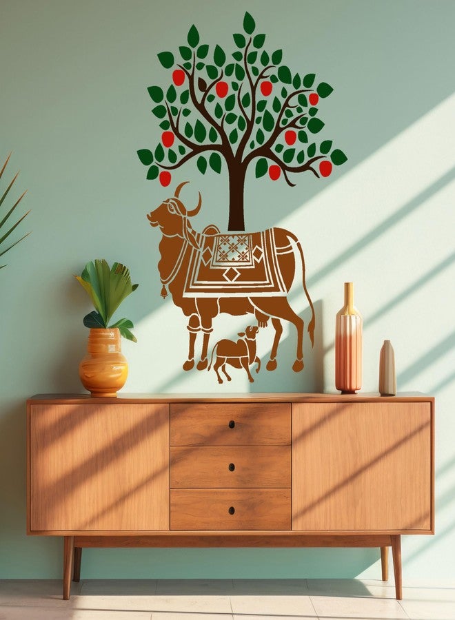 StenCart Combo of 2 Shimmering & Kamdhenu Cow Stencils for Wall Painting DIY Reusable Wall Stencil Design for Wall Decoration (16x24 inch) -Pack of 2 - Image 4
